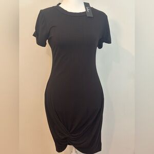 Lulu's Black Crew Neck Short Sleeve T Shirt Mini Dress